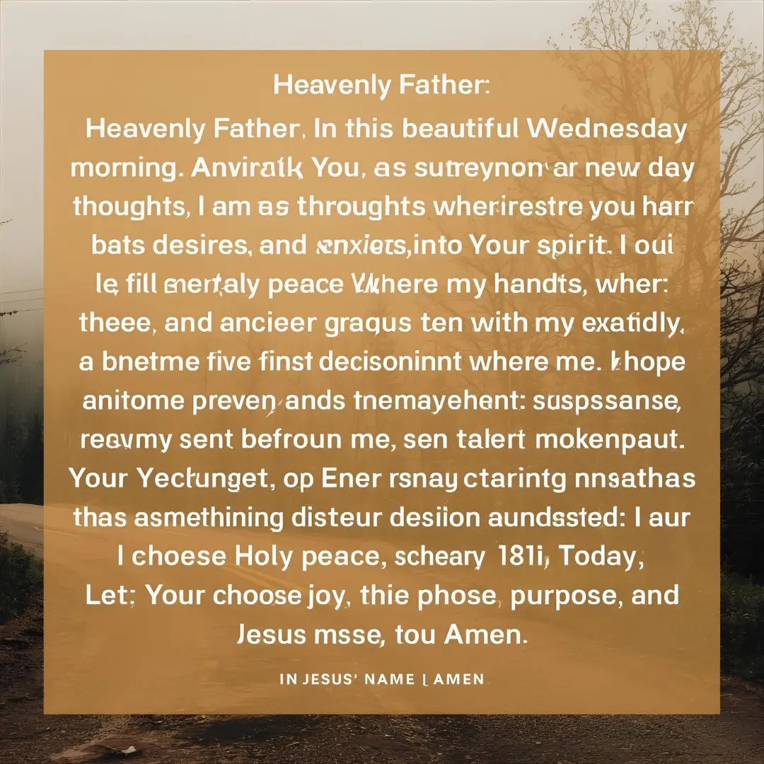 Wednesday Morning Prayers