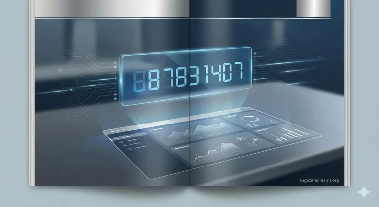 Digital numeric identifier 887831407 on a computer dashboard with charts and tech elements